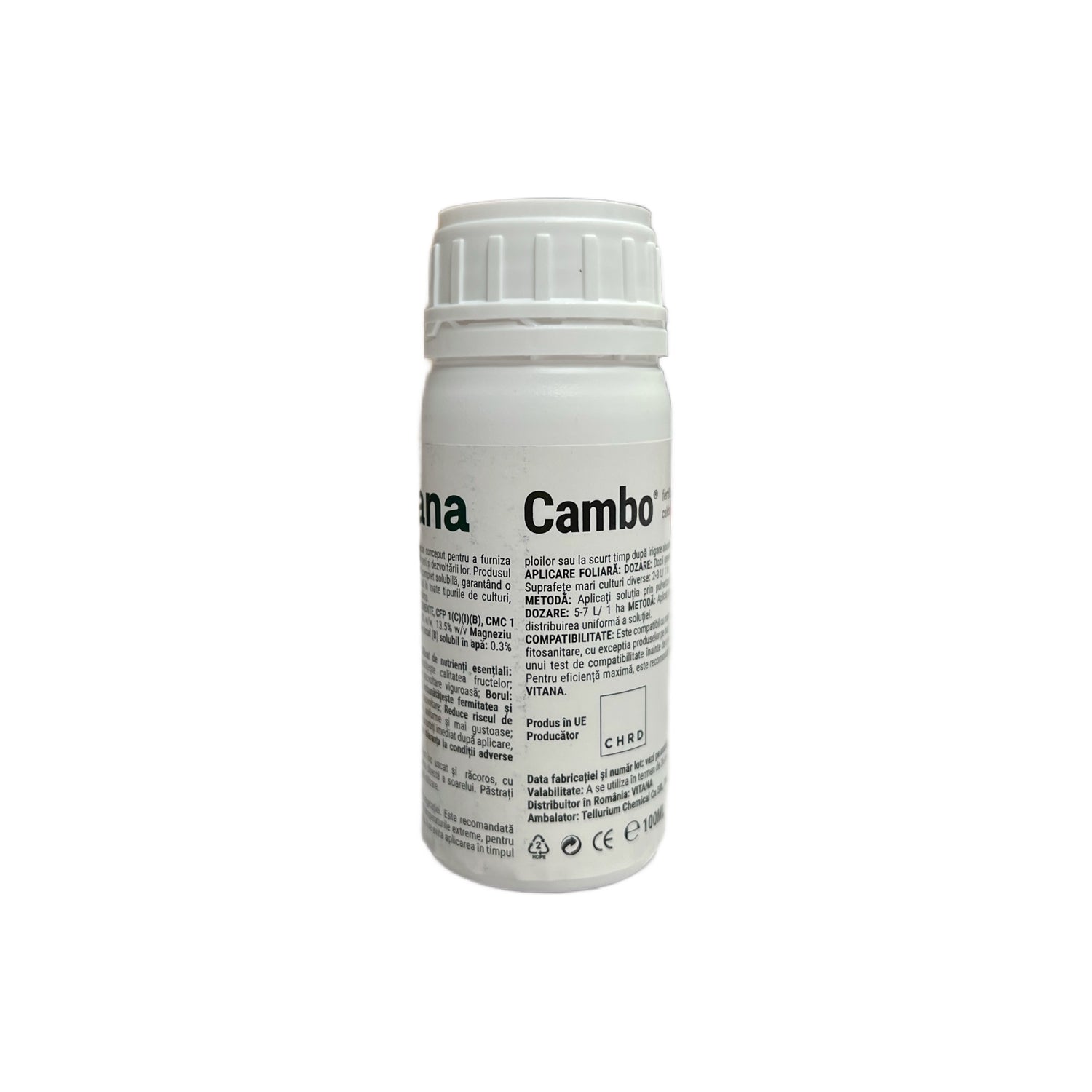 Ingrasamant foliar concentrat CAMBO - 100 ML, Vitana, Calciu, Magneziu Bor, Legume, Fructe, Culturi de camp