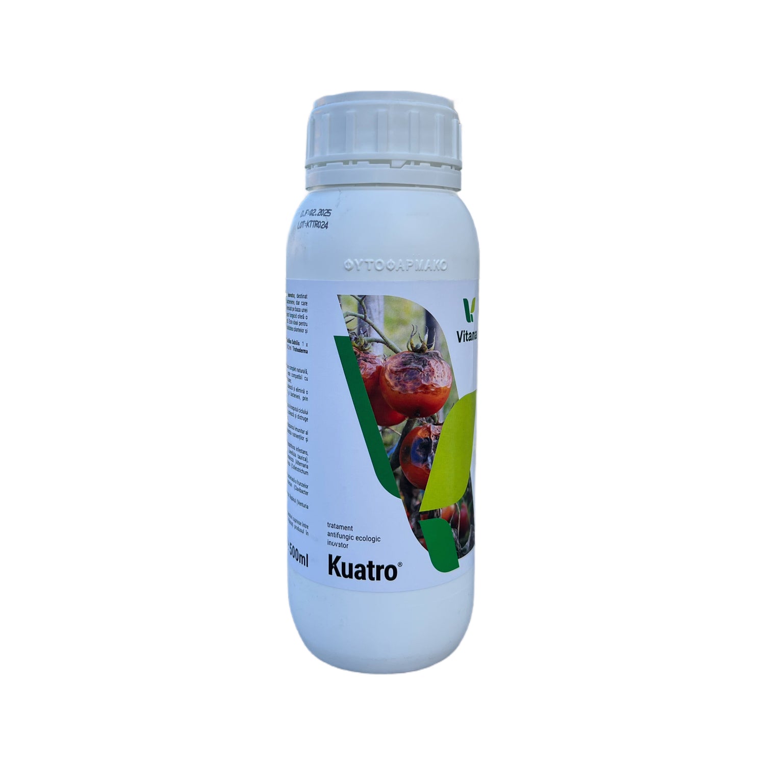Tratament Antifungic KUATRO - 500 ML, Vitana, Ecologic, Legume, Pomi fructiferi, Mana, Fainare, Putregai, Alternarioza, Fuzarioza.