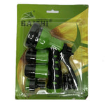 Set pistol de stropit reglabil verde + accesorii, 7 functii reglabile, 7 tipuri de jet, conectoare furtun, mufa robinet