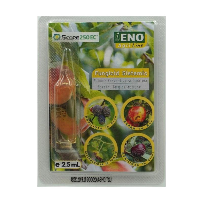 Fungicid SCORE 250 EC – 2.5 ML, ENO, Sistemic, Rapan, Monilioza, Fainare, Alternarioza, Basicarea frunzelor