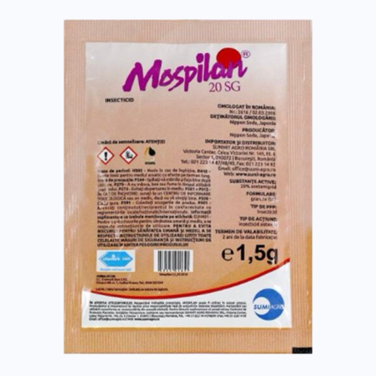Insecticid MOSPILAN 20 SG – 1.5 GR, Sistemic, SUMI AGRO