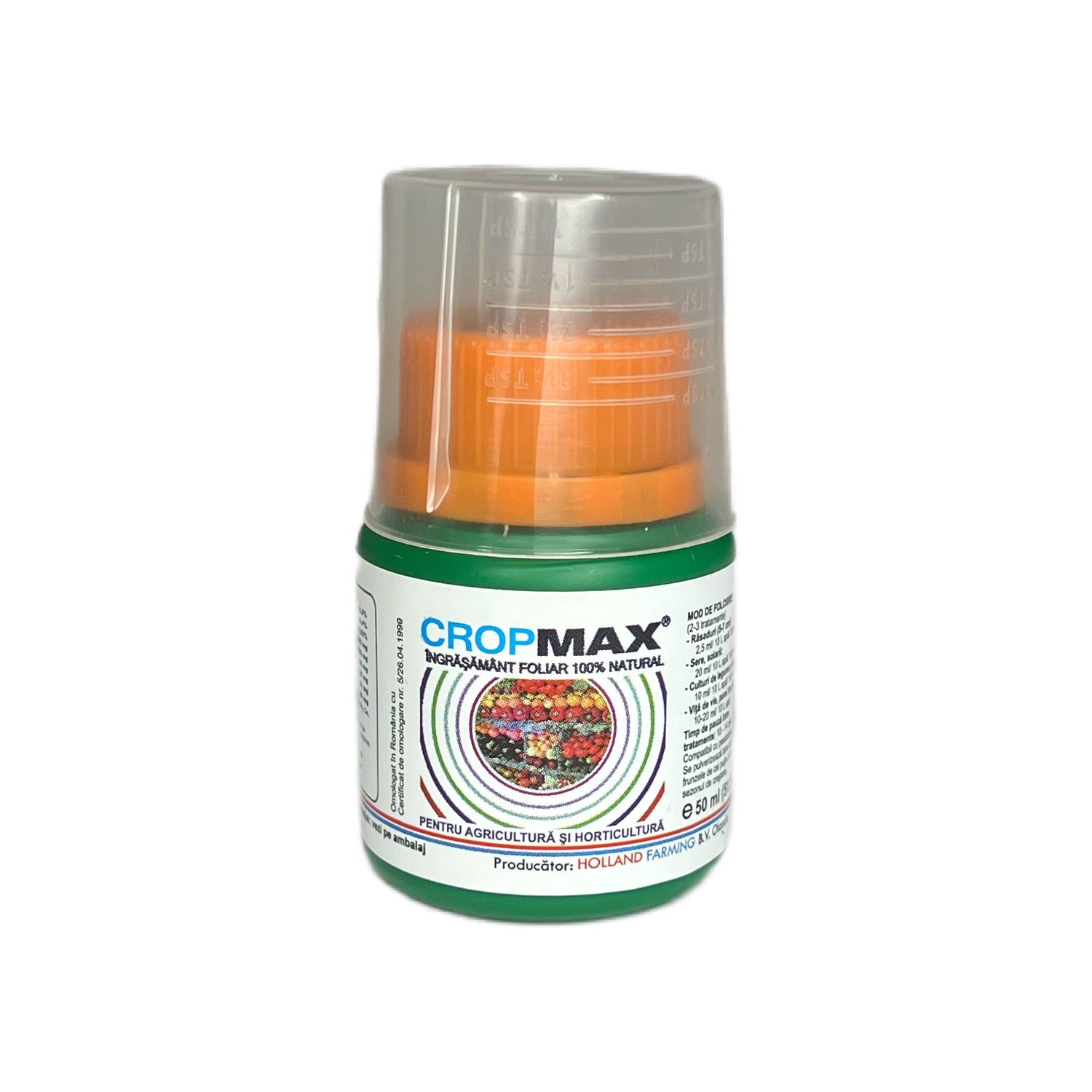 Ingrasamant Foliar CROPMAX – 50 ML, 100% natural, Rosii (Tomate), Legume, Flori, Plante ornamentale, Vita-de-vie, Pomi fructiferi