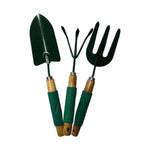 Set unelte gradinarit - 3 piese, maner din lemn cu burete