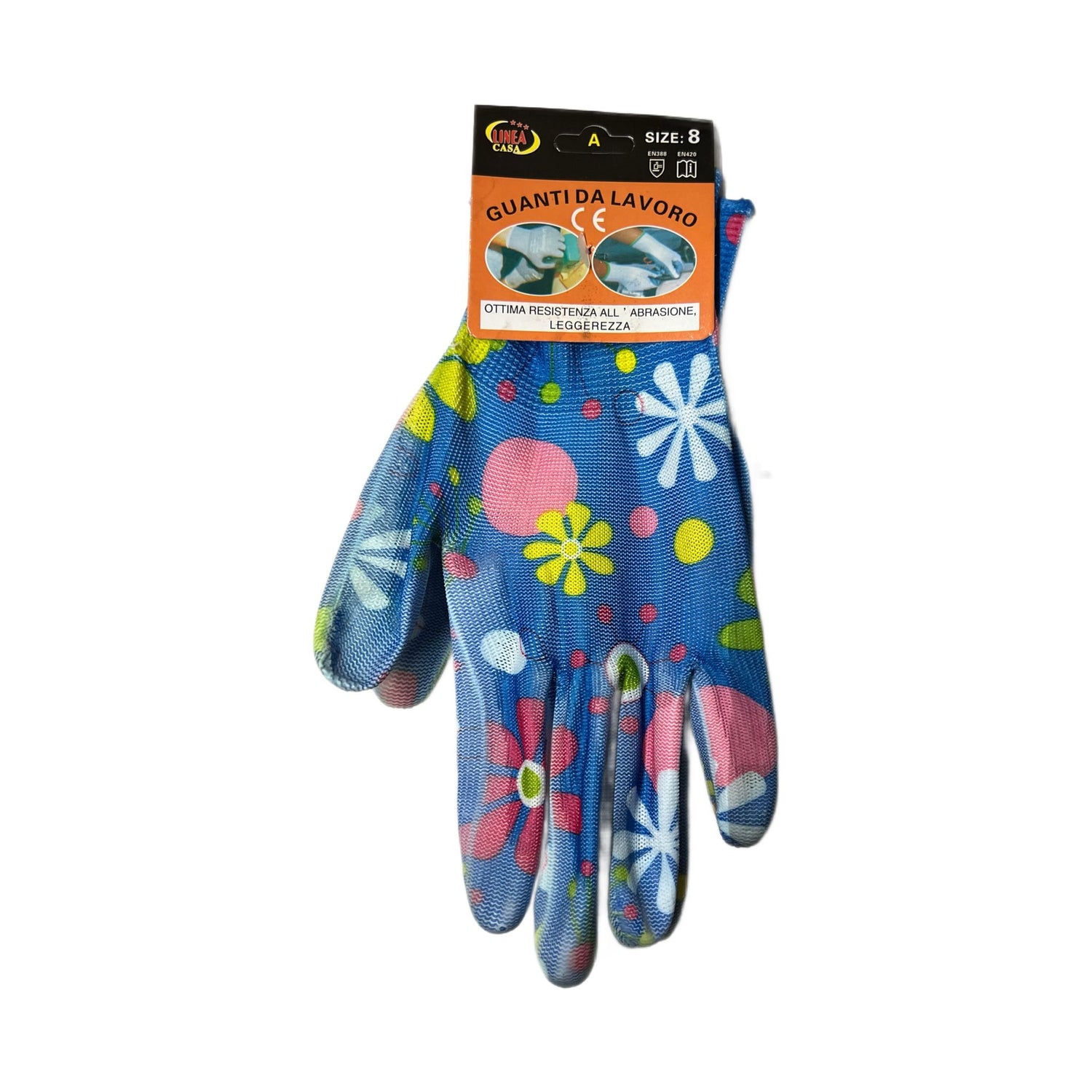 Manusi albastre pentru gradinarit, marimea 8