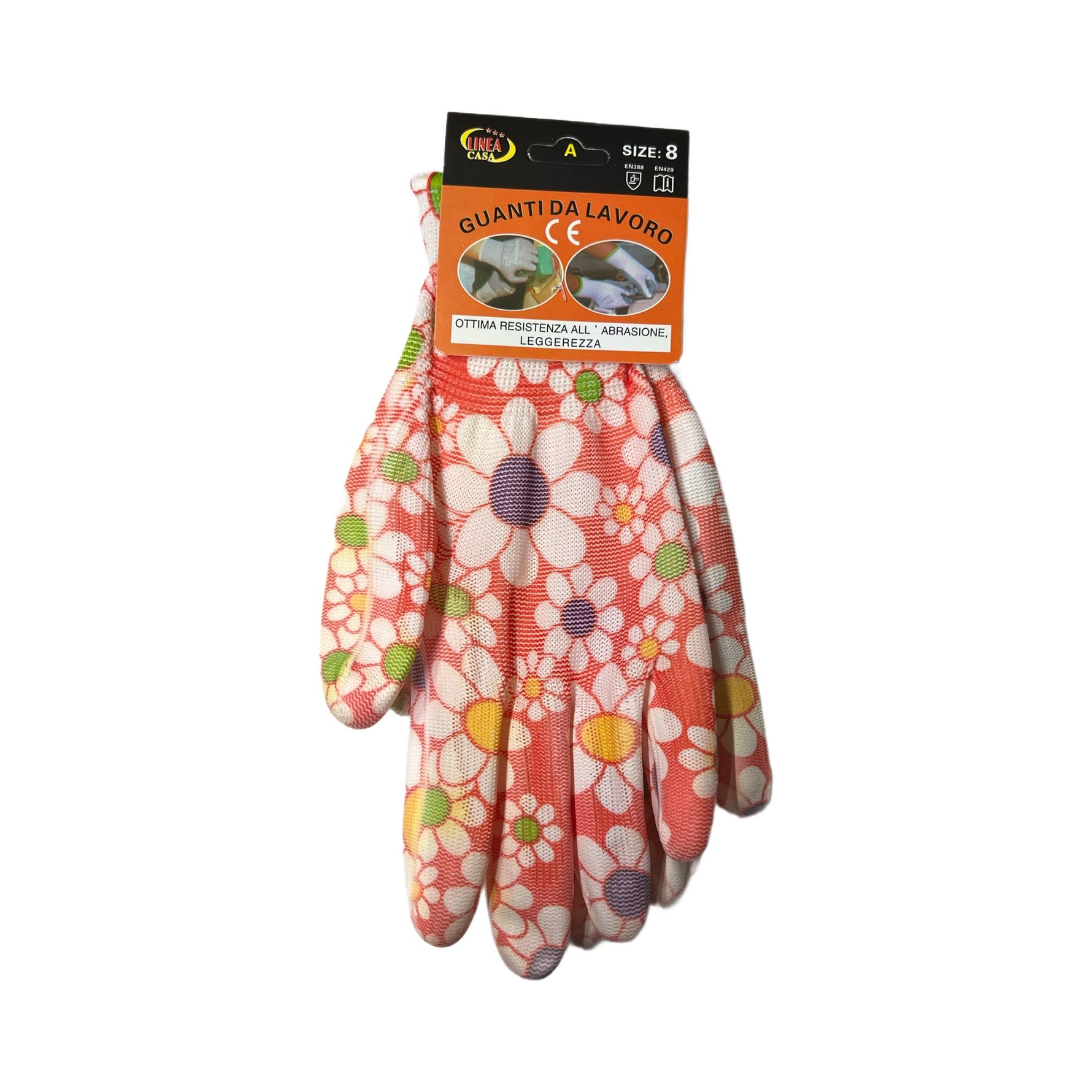 Manusi model floral pentru gradinarit, marimea 8