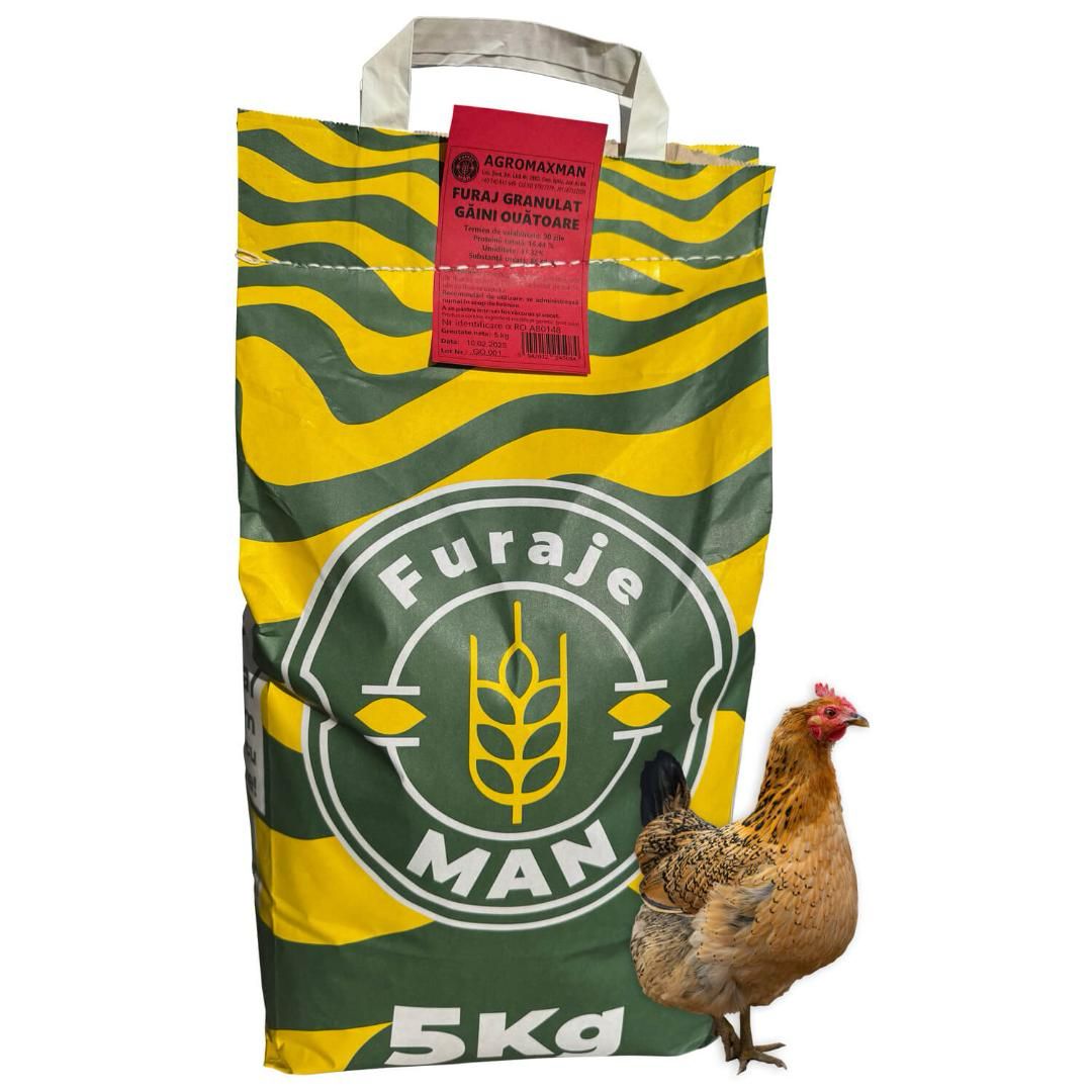 Furaj Granulat Gaini Ouatoare - 5 KG, 10 KG, Furaje Man