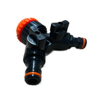 Distribuitor Apa "Y" cu 2 Iesiri si Robineti + Mufe Cuplaj Robinet, Negru.