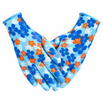 Manusi Pentru Gradinarit Albastre Model Floral - Marimea 8
