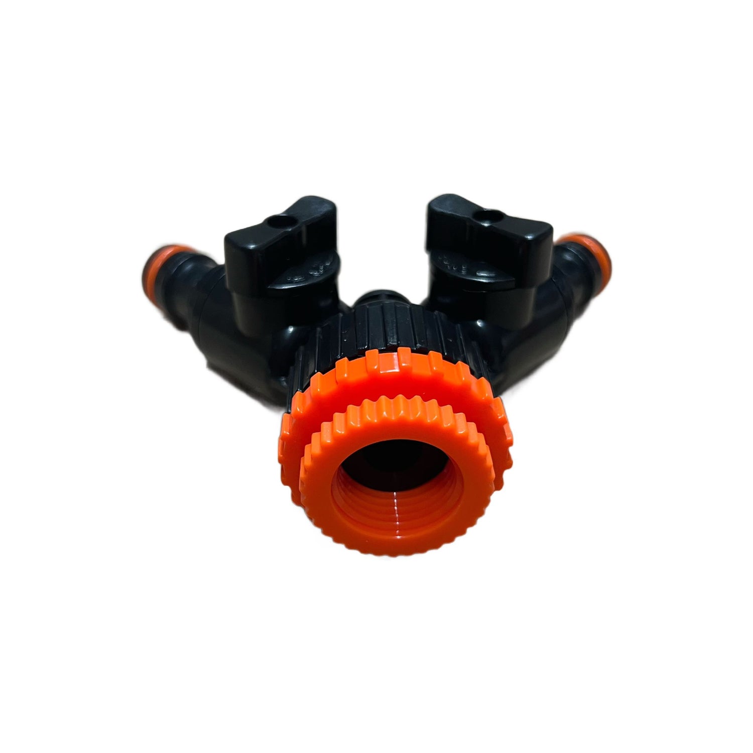 Distribuitor Apa "Y" cu 2 Iesiri si Robineti + Mufe Cuplaj Robinet, Negru.