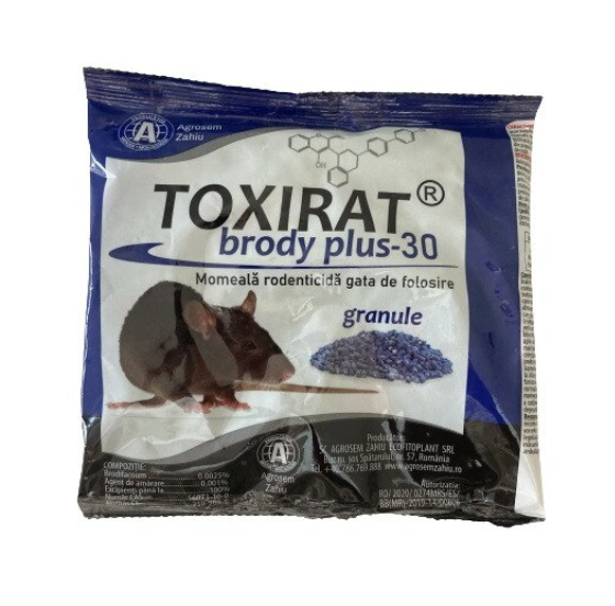 Raticid TOXIRAT BRODY, Granule Albastre - 150 GR