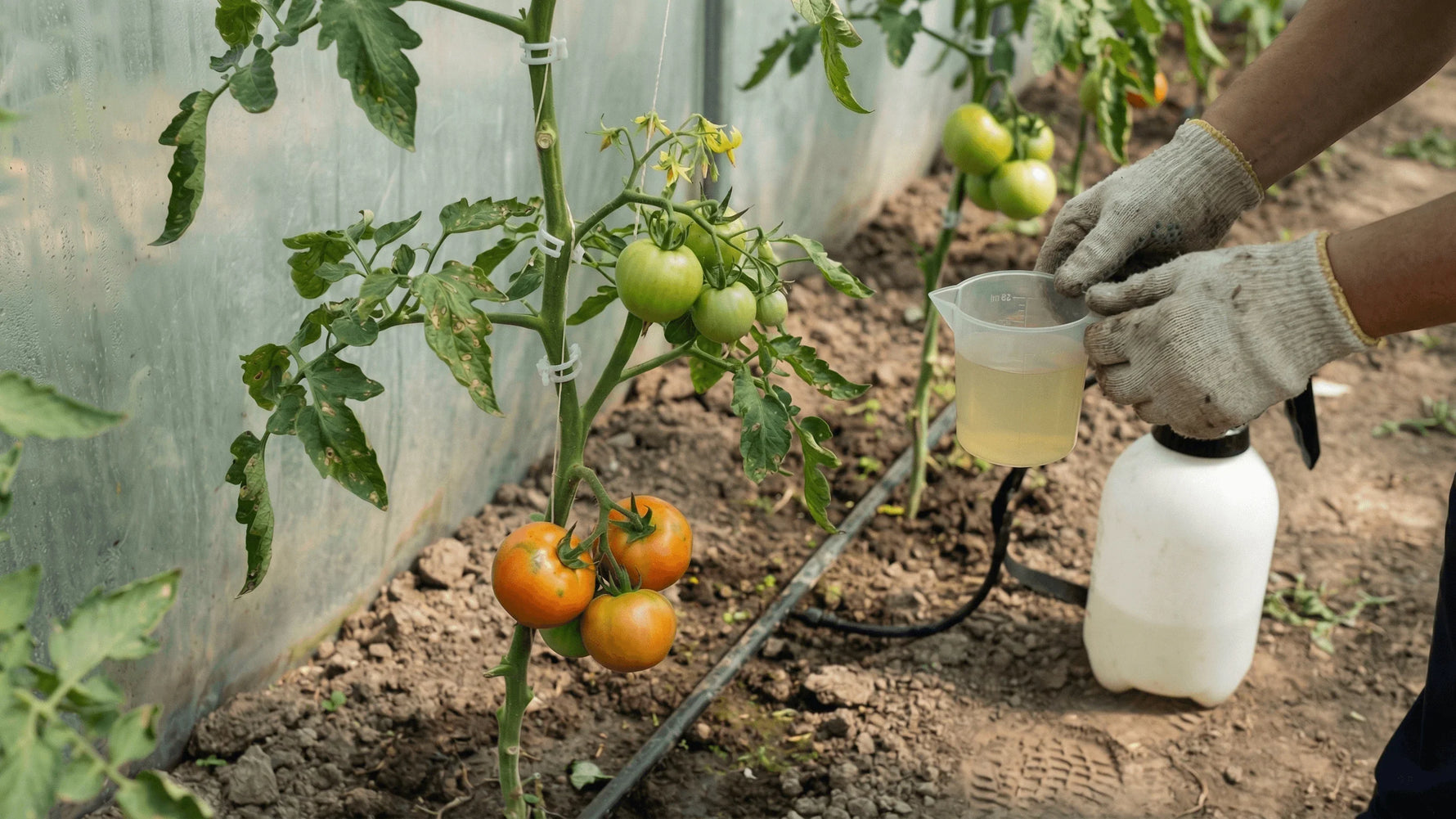 Fertilizare pe faze la roșii în solar, cu soluție foliară și fructe în diferite stadii de coacere