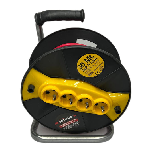 Prelungitor Electric pe Tambur 3 x 2.5 mm – 30 m cu 4 Prize