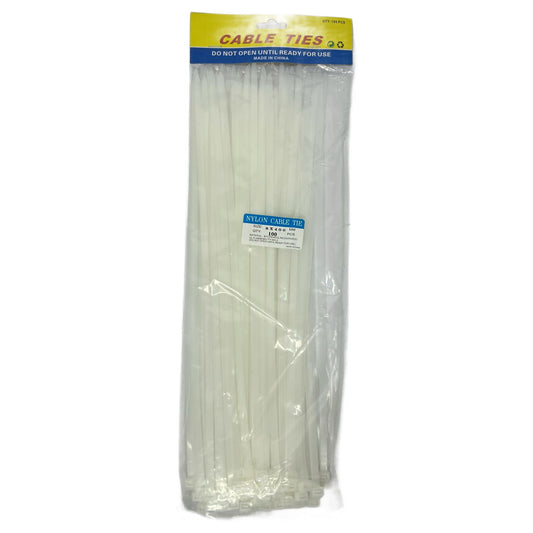 Set Coliere Plastic 8 x 400 mm – 100 Bucati, Fixare Versatila, Alb