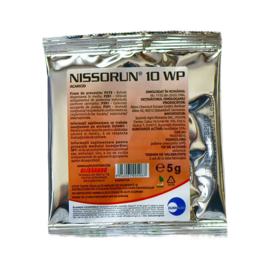 Insecticid Acaricid NISSORUN 10 WP - 5 GR, Sumi Agro, Sistemic, Rosii, Ardei, Vita-de-Vie