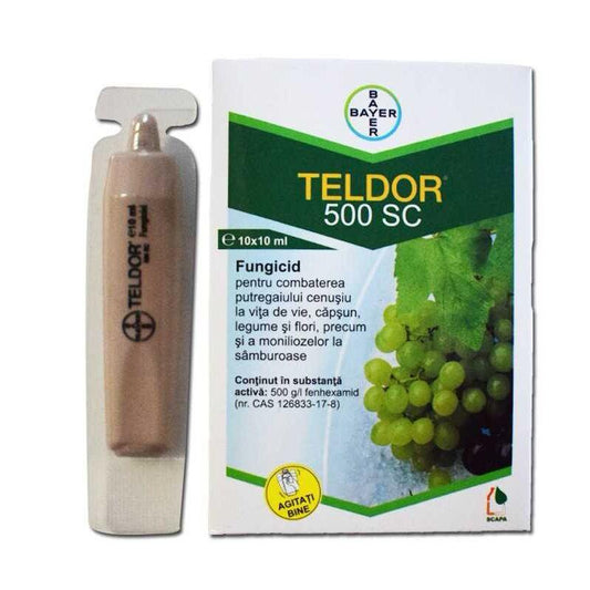 Fungicid TELDOR 500 SC - 10 ML, Bayer, Sistemic, Putregai Cenusiu, Monilioza