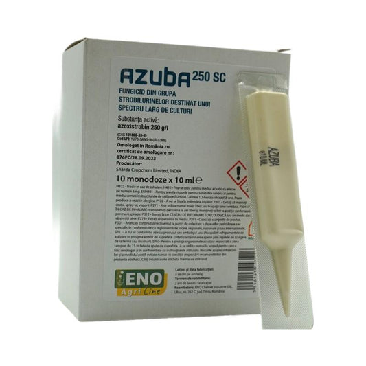 Fungicid Azuba – 10 ML, ENO, Sistemic, Legume, Plante ornamentale, Pomi, Boli: Putregai, Rugina, Fainare, Mana