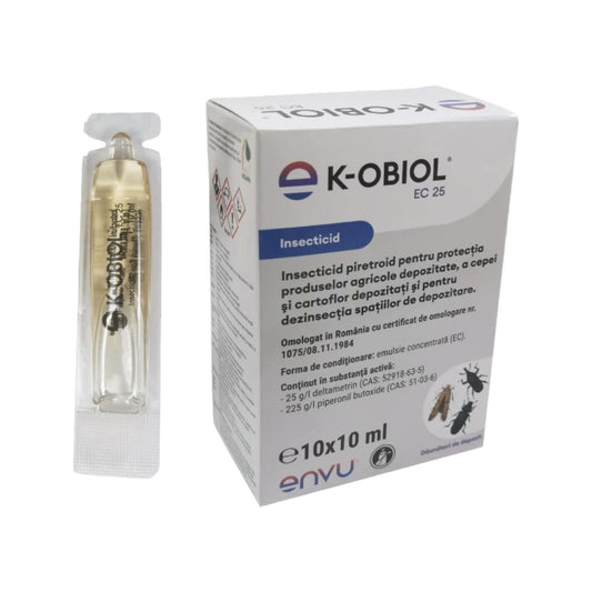 Insecticid K-OBIOL EC 25 – 10 ML, ENVU, Contact, Cereale, Dezinsectia Spatiilor de Depozitare