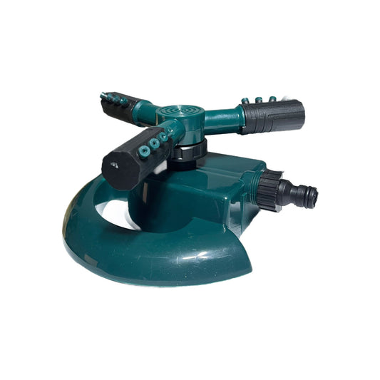 Aspersor Rotativ 360° Tip Fluture cu 3 Brate si Suport – Pulverizare Uniforma, Verde.