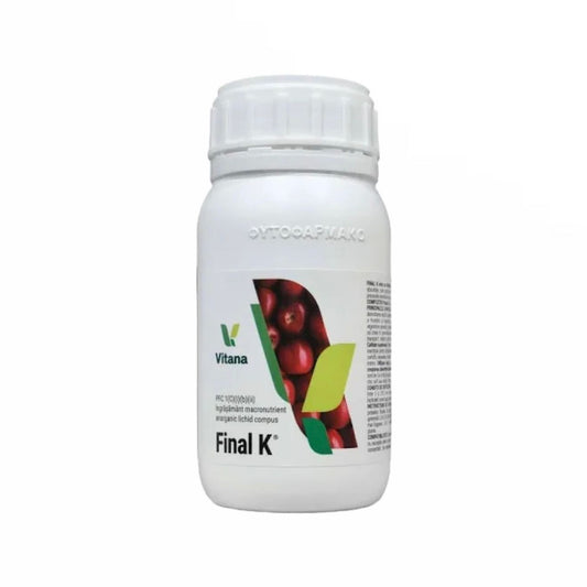 Ingrasamant Foliar Concentrat FINAL K - 250 ML, Vitana, Fertilizant Lichid, Potasiu, Azot, Coacerea si Umplerea Fructelor