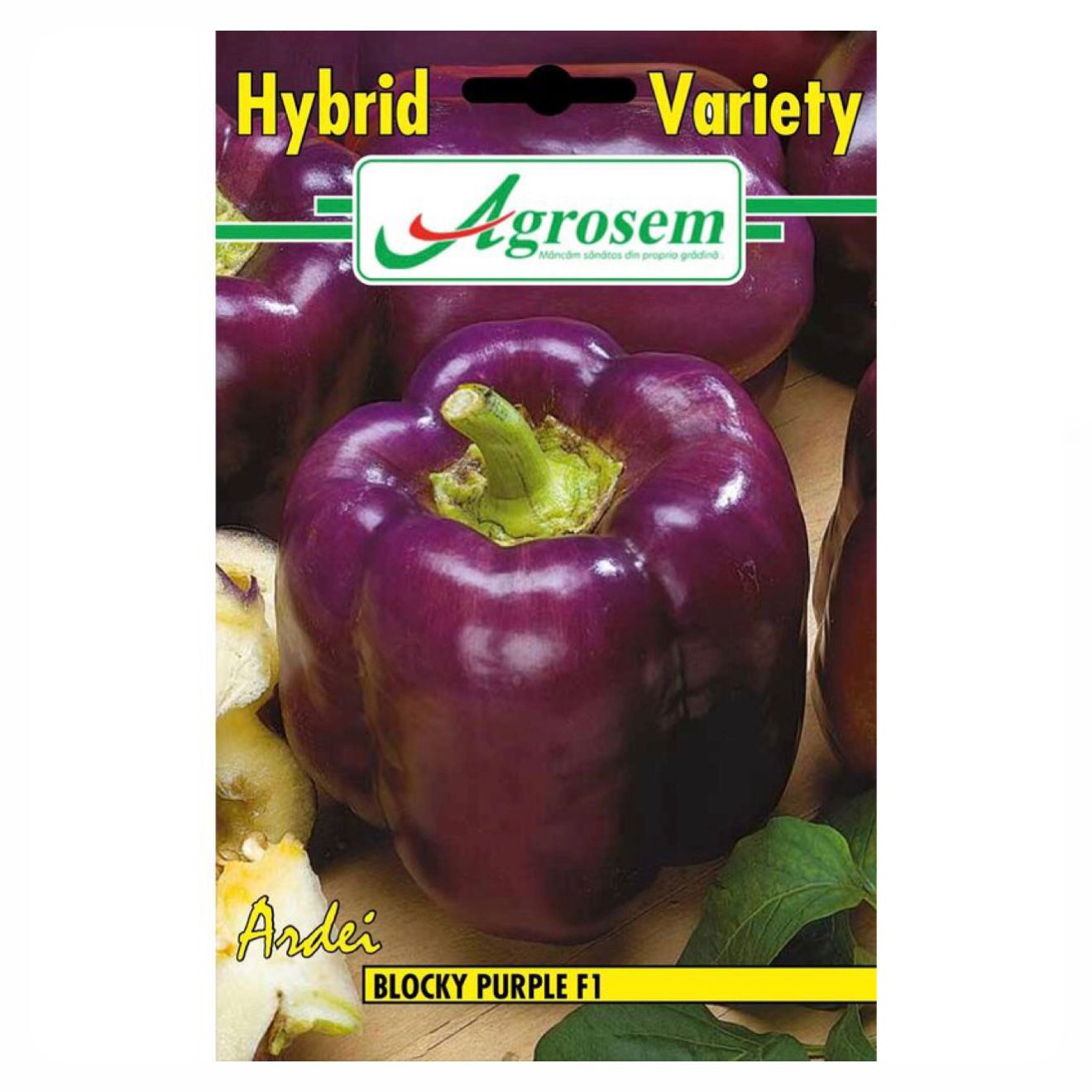 Seminte Ardei BLOCKY PURPLE F1 (Hibrid), Agrosem - 0.15 GR