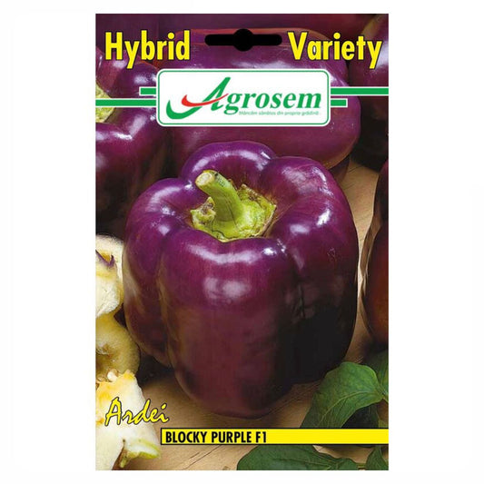 Seminte Ardei BLOCKY PURPLE F1 (Hibrid), Agrosem - 0.15 GR