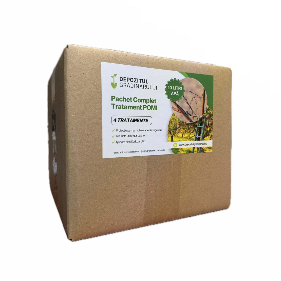 Pachet 4 Tratamente POMI, Depozitul Gradinarului - 10 L Apa, Fungicide, Insecticide, Ingrasamant Foliar, 