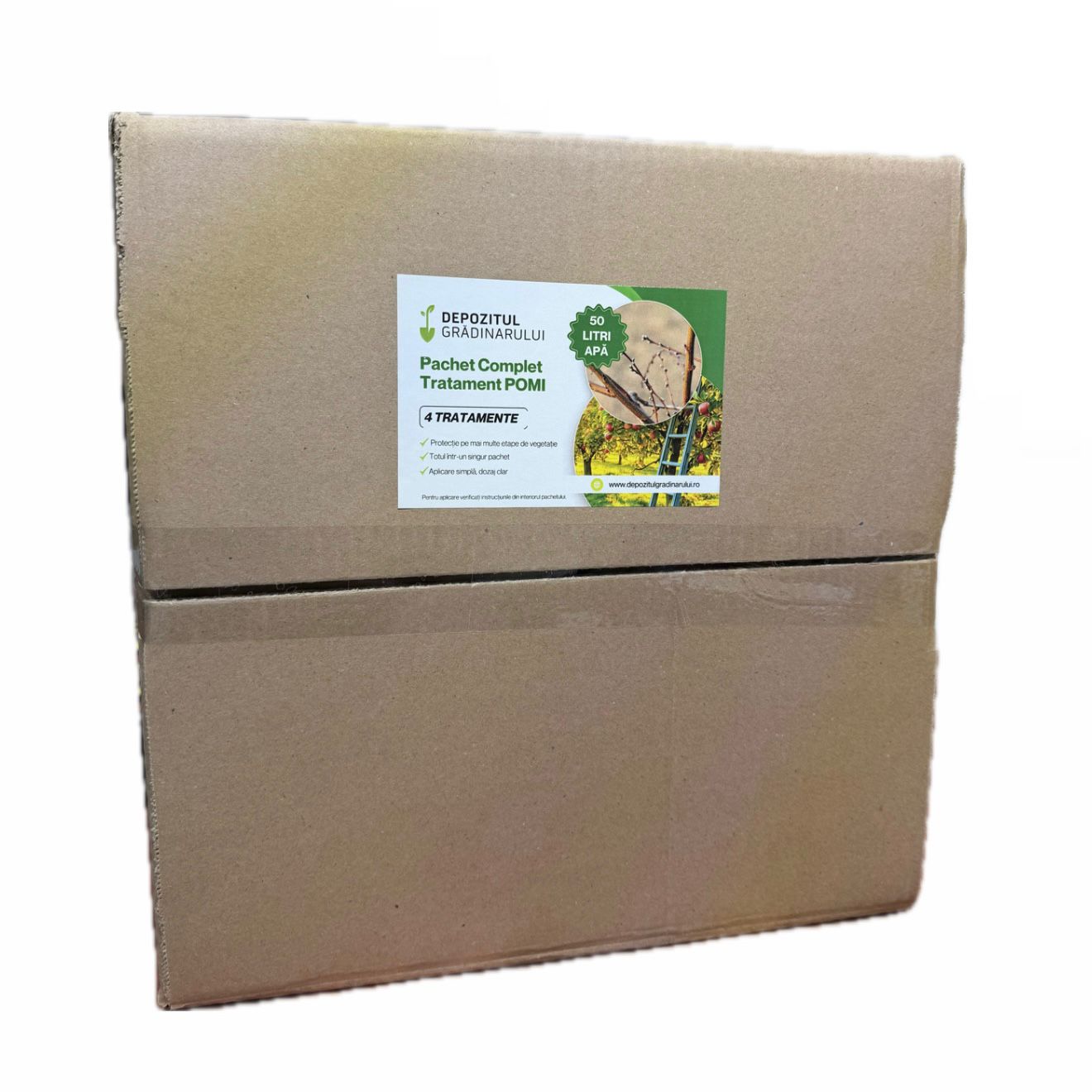Pachet 4 Tratamente POMI, Depozitul Gradinarului - 50 L Apa, Fungicide, Insecticide, Ingrasaminte Foliare, Adjuvant