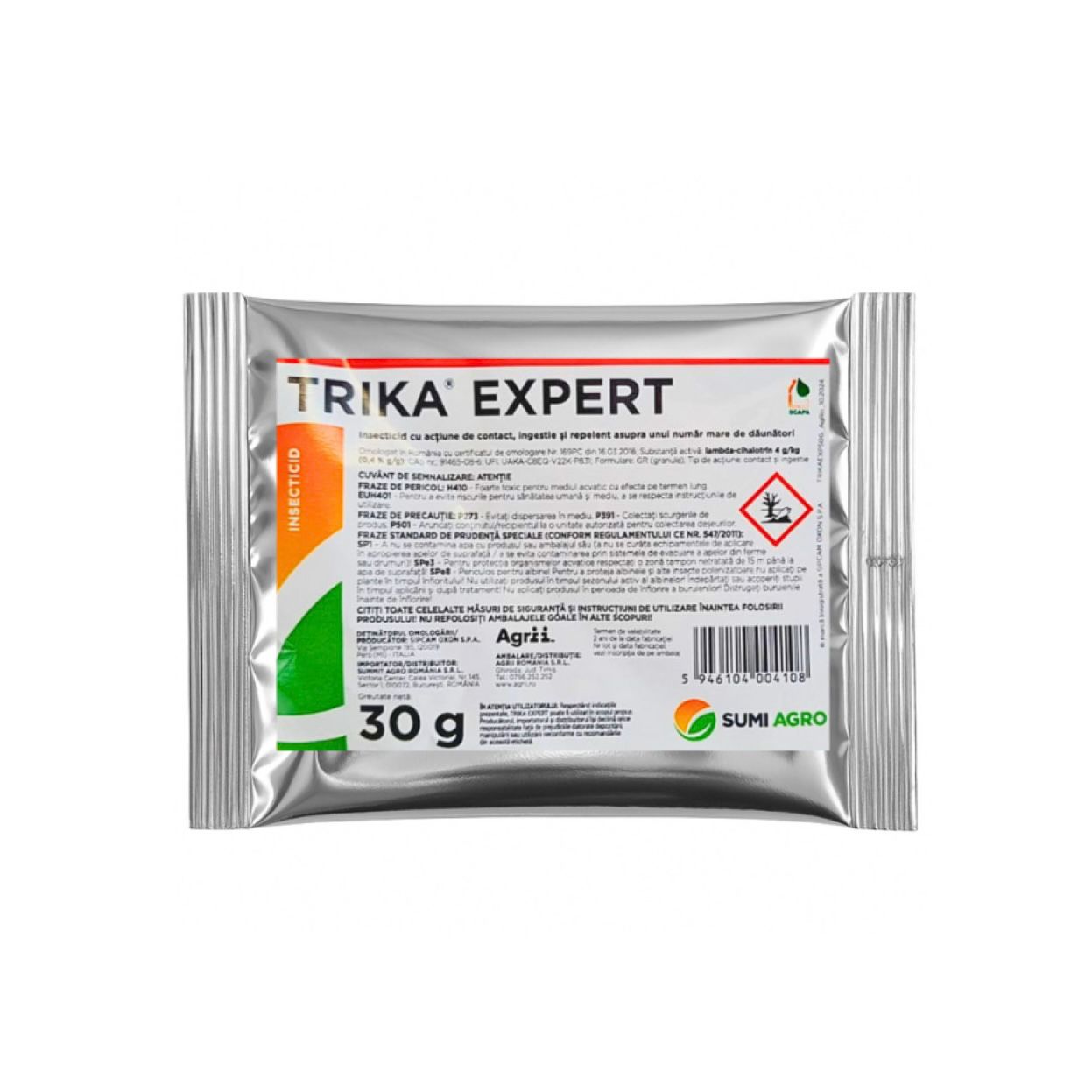 Insecticid TRIKA EXPERT - 30 GR, Sumi Agro, Contact, Cartof, Legume, Cereale, Daunatori: Vierme Sarma, Buha Semanaturilor, Carabusul de Mai