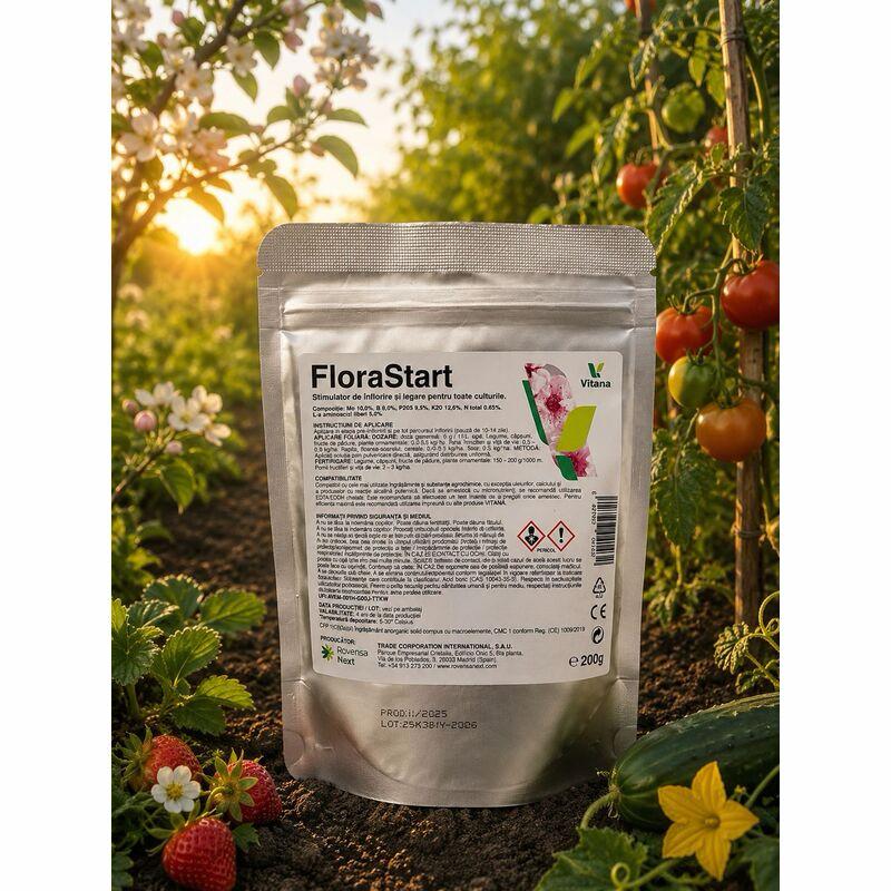 Stimulator de Inflorire si Legare FLORASTART - 200 GR, Vitana, Pentru Toate Culturile, Molibden, Bor, Fosfor, Potasiu, Azot, Aminoacizi