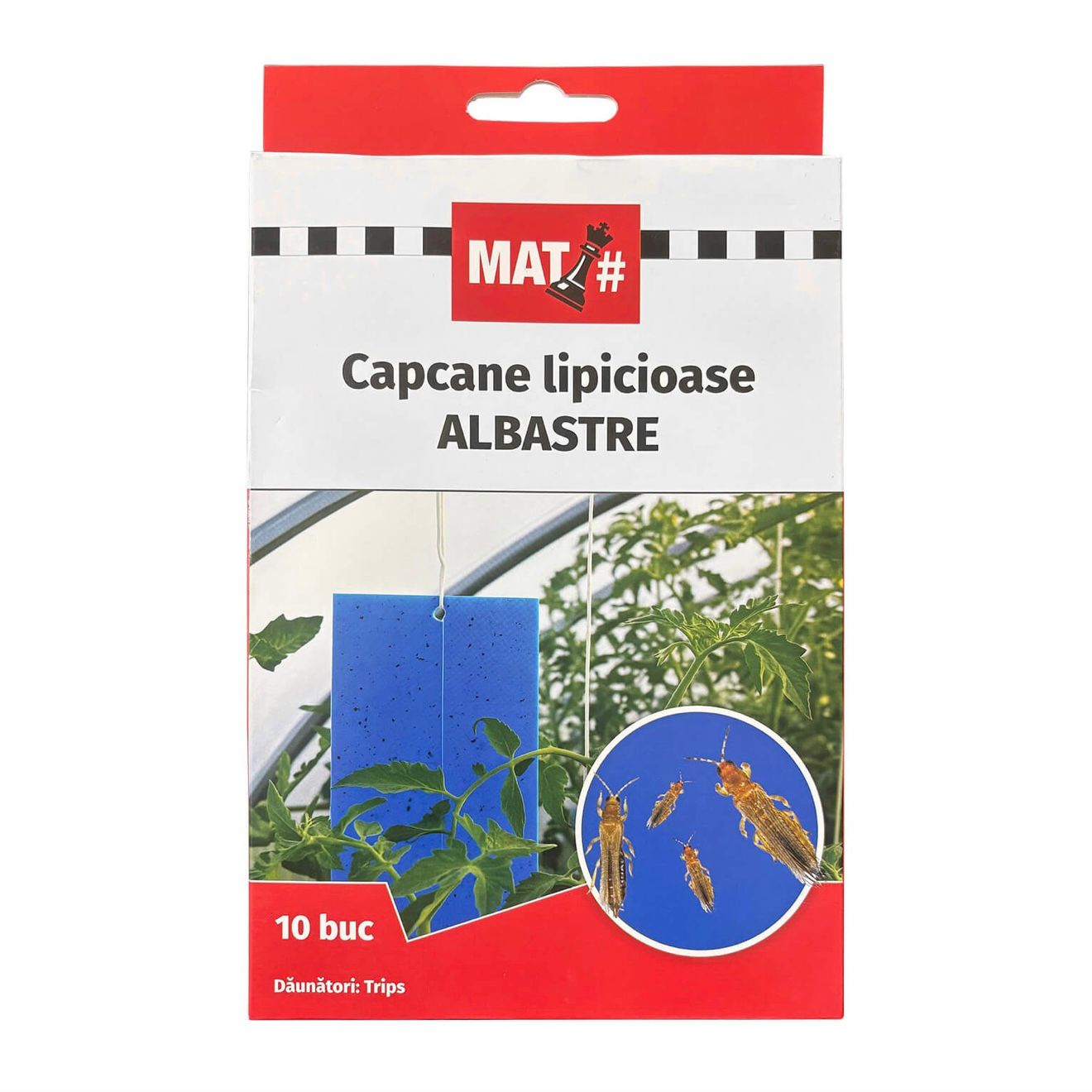 Capcane Lipicioase Albastre MAT pentru Trips (Thysanoptera) – Set 10 Placi pentru Monitorizare si Combatere Daunatori