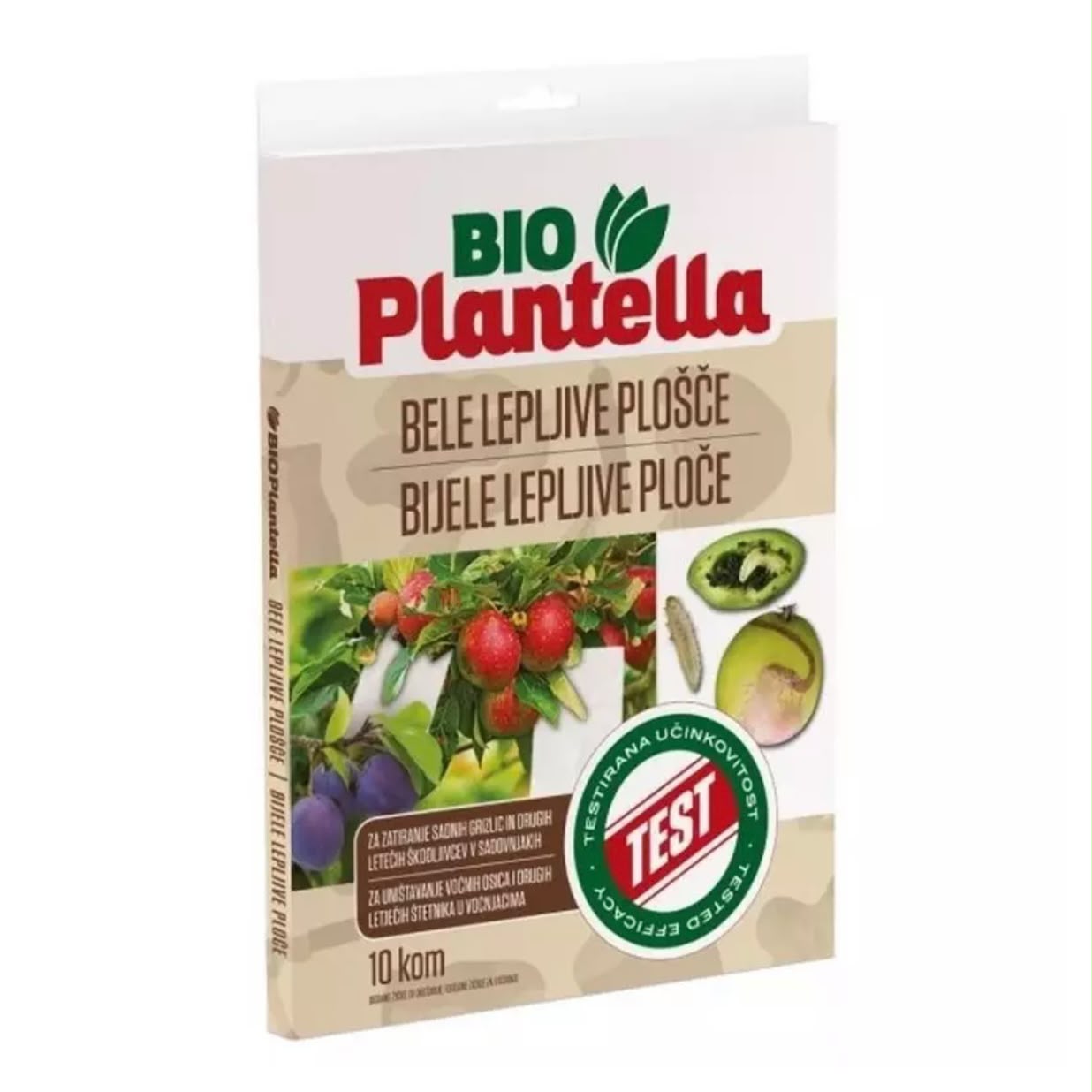 Capcane Lipicioase Albe Bio Plantella pentru Insecte, Musca Fructelor, Viespi - Set 10 Placi pentru Monitorizare si Combatere Daunatori