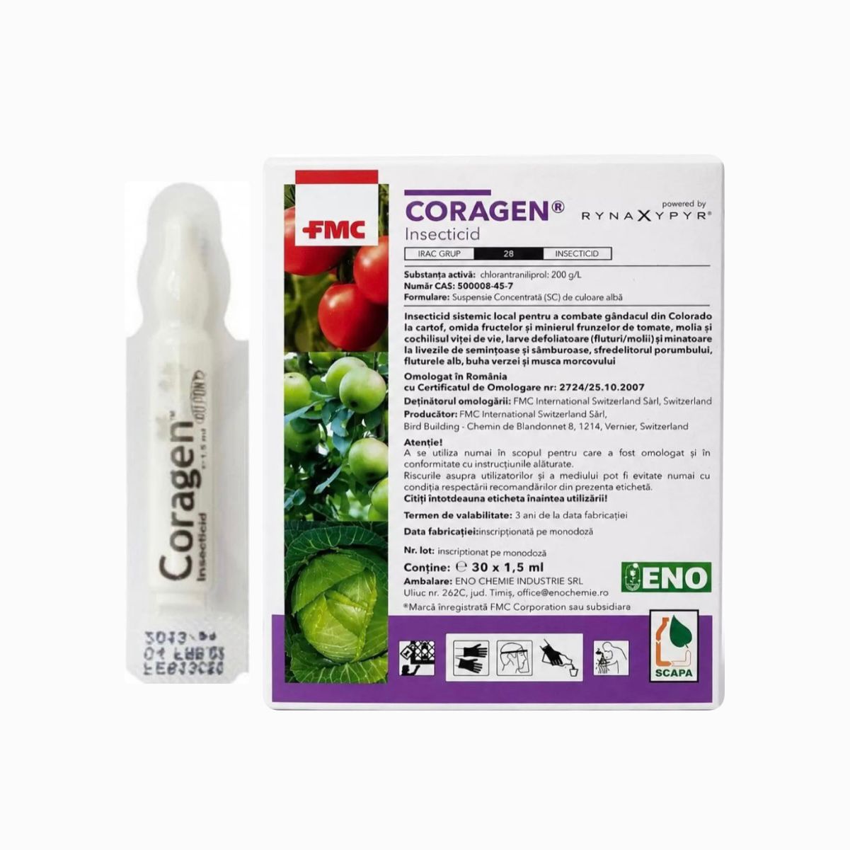 Insecticid CORAGEN – 1.5 ML, Contact, FMC, Legume, Pomi fructiferi, Vita-de-vie, Porumb