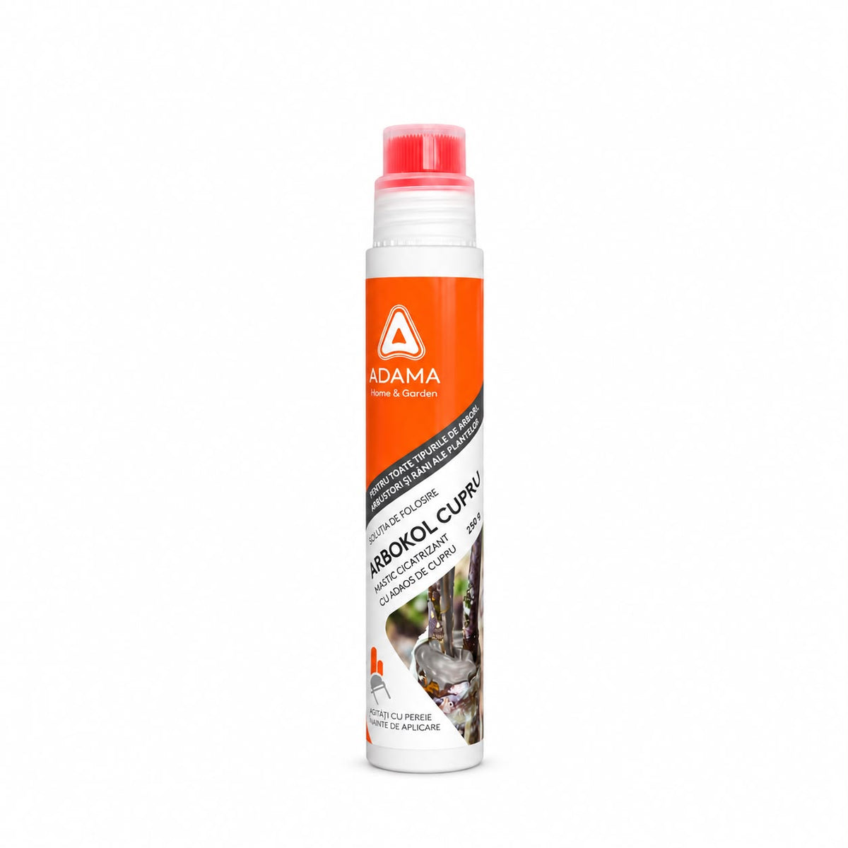 Mastic Cicatrizant pentru Altoit si Taieri ARBOKOL CUPRU – 250 GR, Adama, Perie Aplicatoare