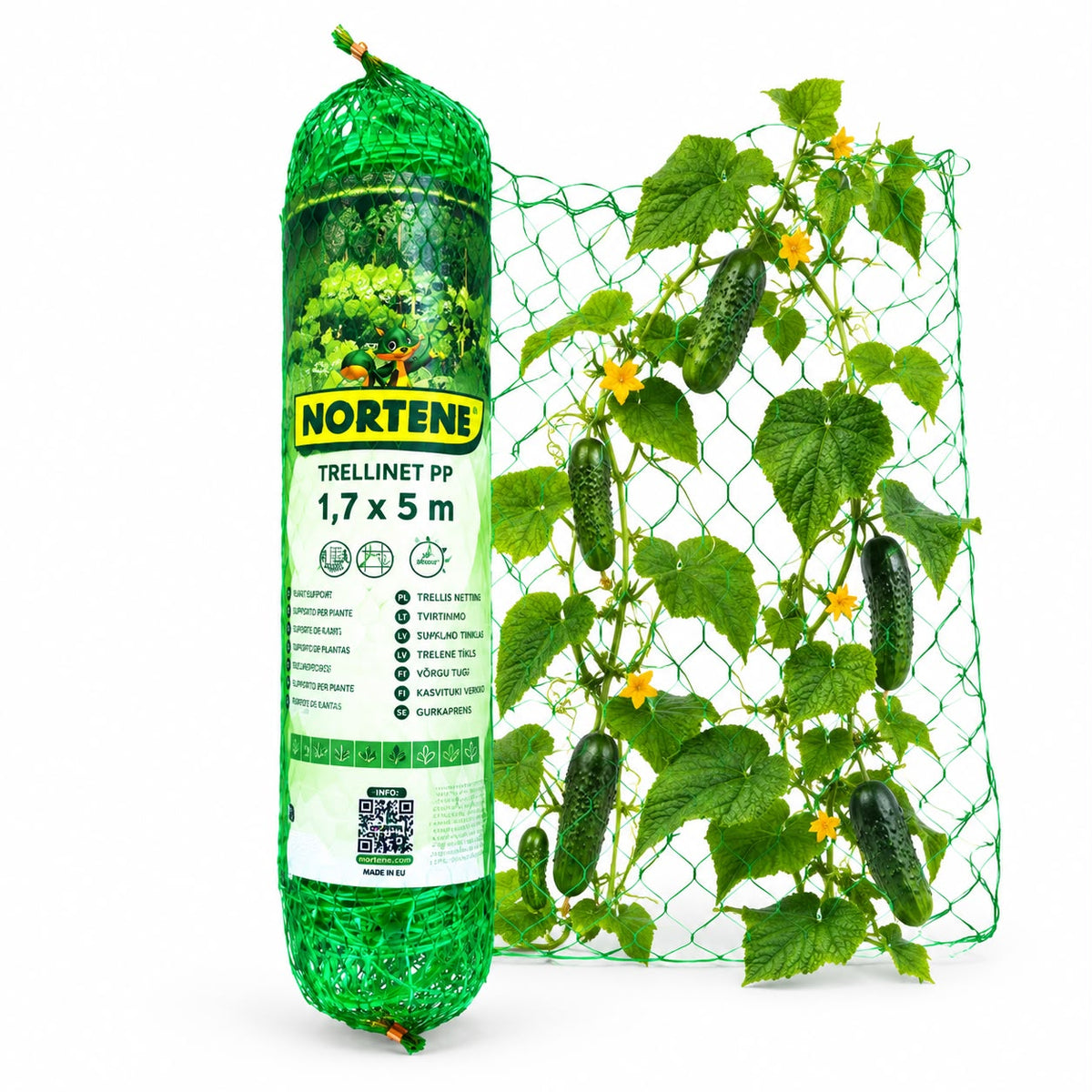 Plasa Plante Cataratoare 1,7 x 5 M - Nortene, Polipropilena, Rezistenta UV, Plasa Castraveti