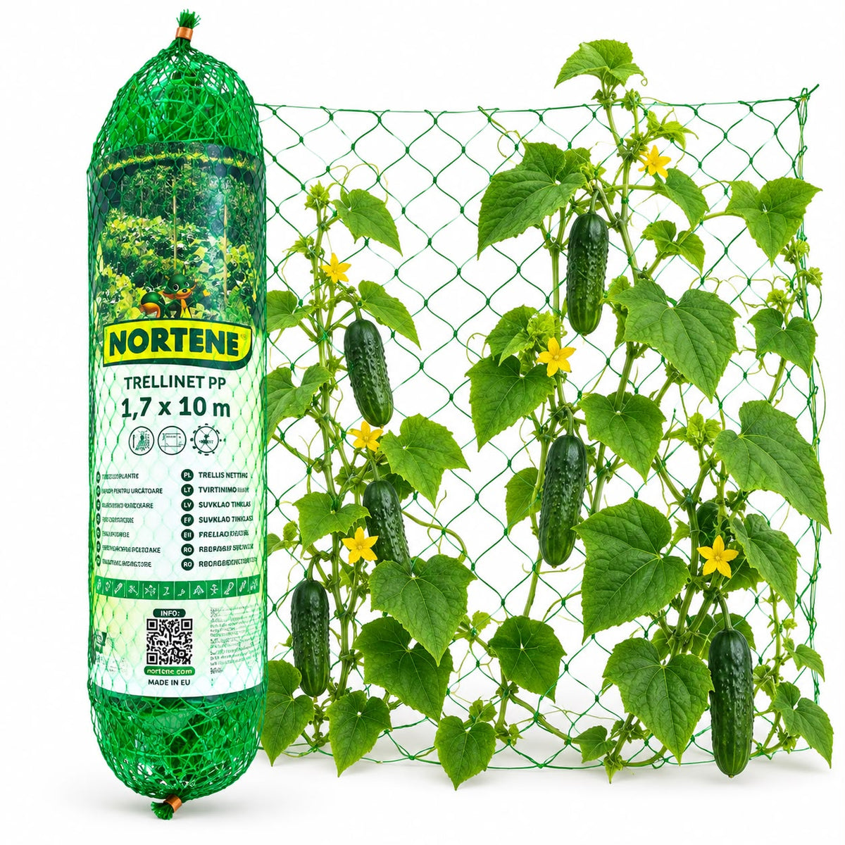 Plasa Castraveti si Plante Cataratoare 1,7 x 10 M - Nortene, Polipropilena, Rezistenta UV