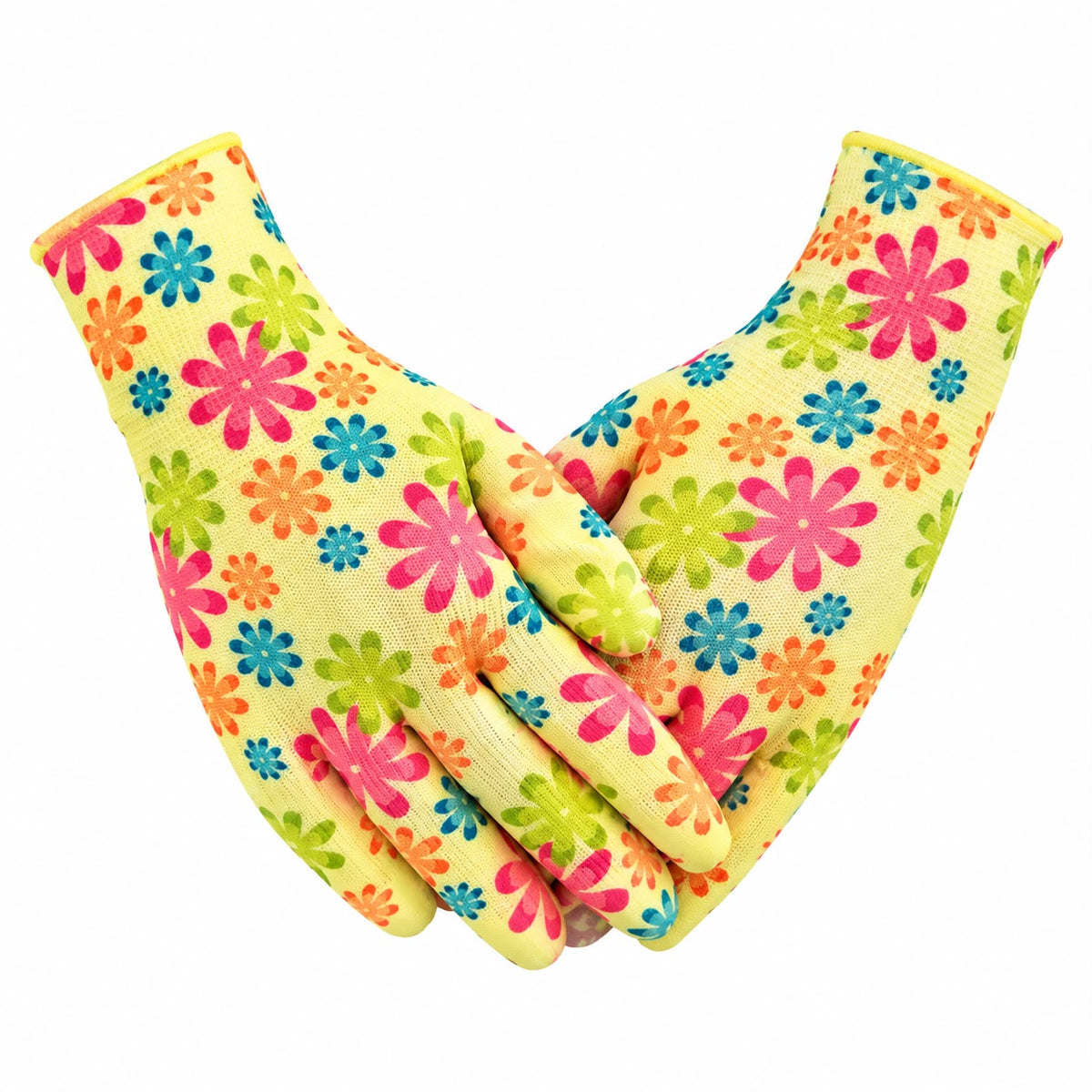 Manusi Pentru Gradinarit Galbene Model Floral - Marimea 8