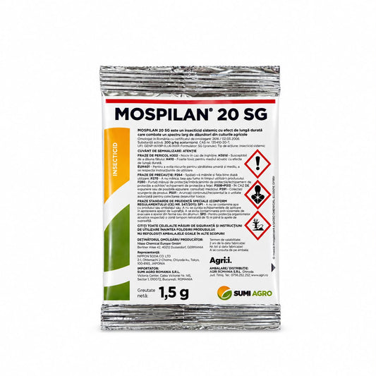 Insecticid MOSPILAN 20 SG – 1.5 GR, Sistemic, SUMI AGRO, Legume, Cereale, Pomi Fructiferi, Vita-de-Vie