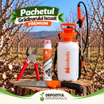 Pachetul Gradinarului Iscusit Premium- Fierastrau Manual Pliabil 180 MM, Foarfeca de Gradina SK5 Geo-Lux, Mastic Arbokol Cupru, Pompa de Stropit 5 L