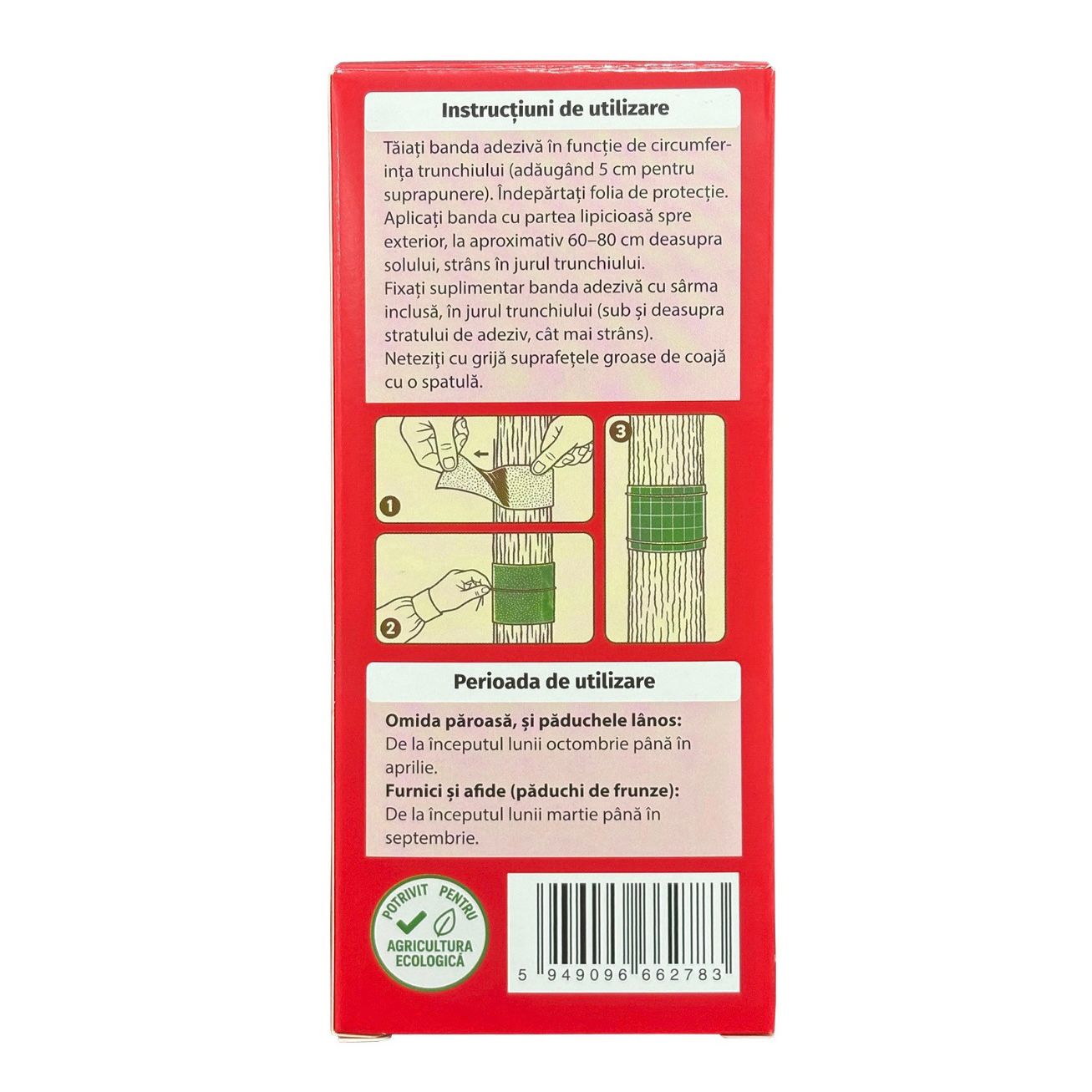 Banda Lipicioasa pentru Pomi MAT - 14 CM x 5 M, Protecție Impotriva Afidelor, Furnicilor și Omizilor