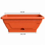 Jardiniera Lalea Maro  40 CM cu Tava - Design Rustic, Plastic, Flori, Plante Ornamentale si Aromatice